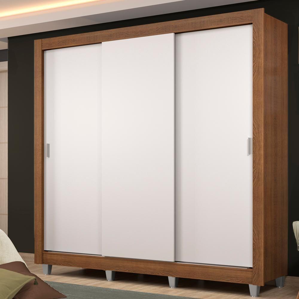 Guarda Roupa Casal Lyon Plus 3 Portas de Correr 4 Gavetas Madesa - 4