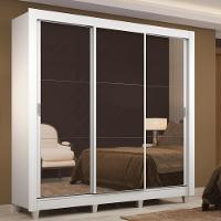 Guarda Roupa Casal Lyon 3 Portas de Correr de Espelho 2 Gavetas Madesa - 1