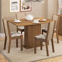 Sala de Jantar Talita Mesa Tampo Madeira 4 Cadeiras Madesa - 1