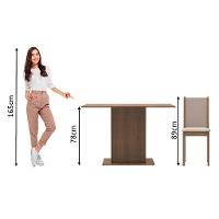 Conjunto Sala De Jantar Madesa Talita Mesa Tampo De Madeira Com 4 Cadeiras Rustic/Crema/Pérola - 7