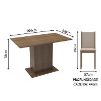 Conjunto Sala De Jantar Madesa Talita Mesa Tampo De Madeira Com 4 Cadeiras Rustic/Crema/Pérola - 8