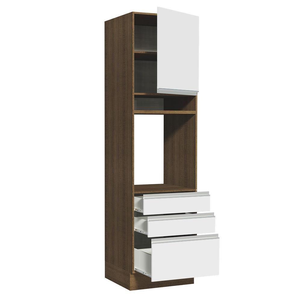 Torre Quente Glamy 1 Porta 3 Gavetas Rustic Branco Madesa - 7