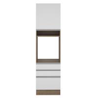 Torre Quente Glamy 1 Porta 3 Gavetas Rustic Branco Madesa