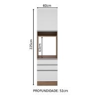 Torre Quente Glamy 1 Porta 3 Gavetas Rustic Branco Madesa - 5