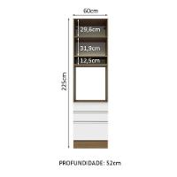 Torre Quente Glamy 1 Porta 3 Gavetas Rustic Branco Madesa - 14