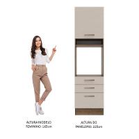 Torre Quente 60cm 1 Porta 3 Gavetas Rustic/Crema Agata - 2