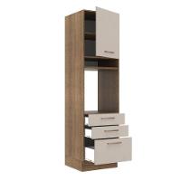 Torre Quente 60cm 1 Porta 3 Gavetas Rustic/Crema Agata - 3