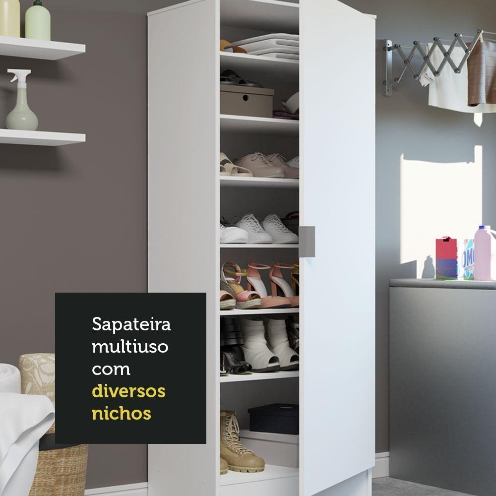 Sapateira Armário Multiúso Isis 1 Porta - Branco Branco - 5