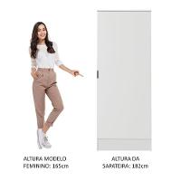 Sapateira Armário Multiúso Isis 1 Porta - Branco Branco - 6