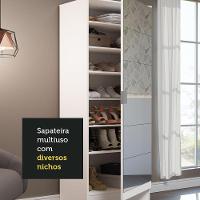 Sapateira Armário Multiúso Madesa Isis 1 Porta Com Espelhos Branco - 6