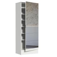 Sapateira Armário Multiúso Madesa Isis 1 Porta Com Espelhos Branco - 8