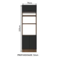 Torre Quente Madesa Agata 70cm 3 Portas Rustico Preto