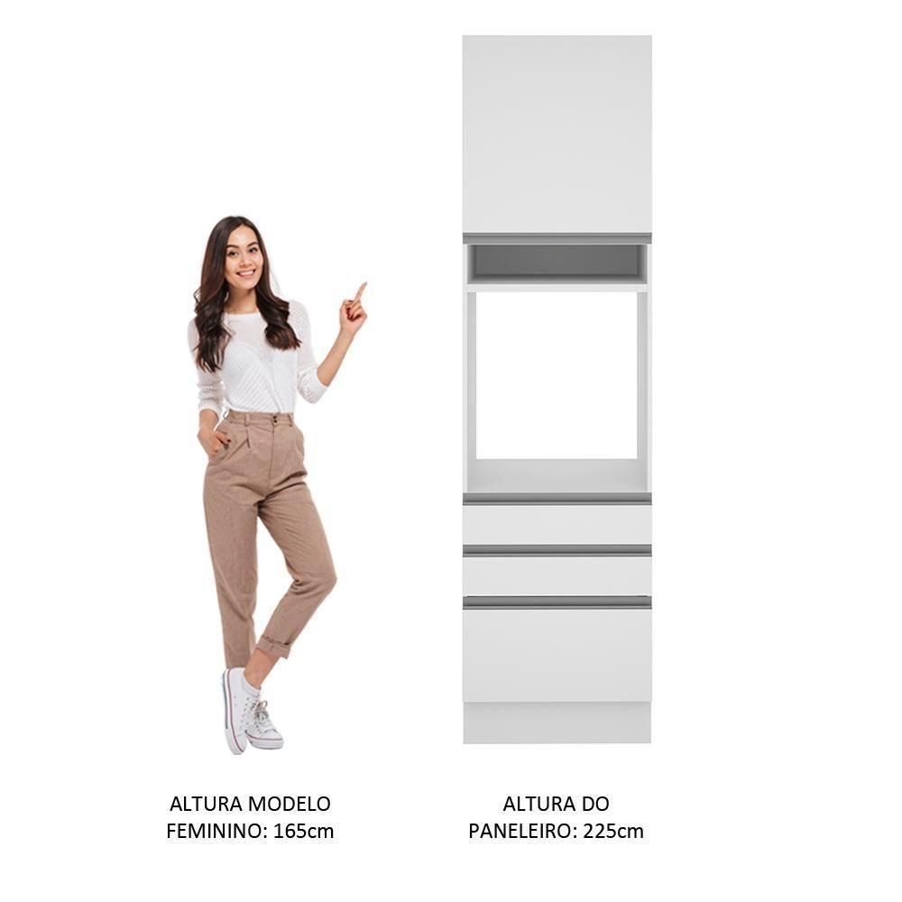 Torre Quente Madesa Stella 60cm 1 Porta 3 Gavetas Branco - 4