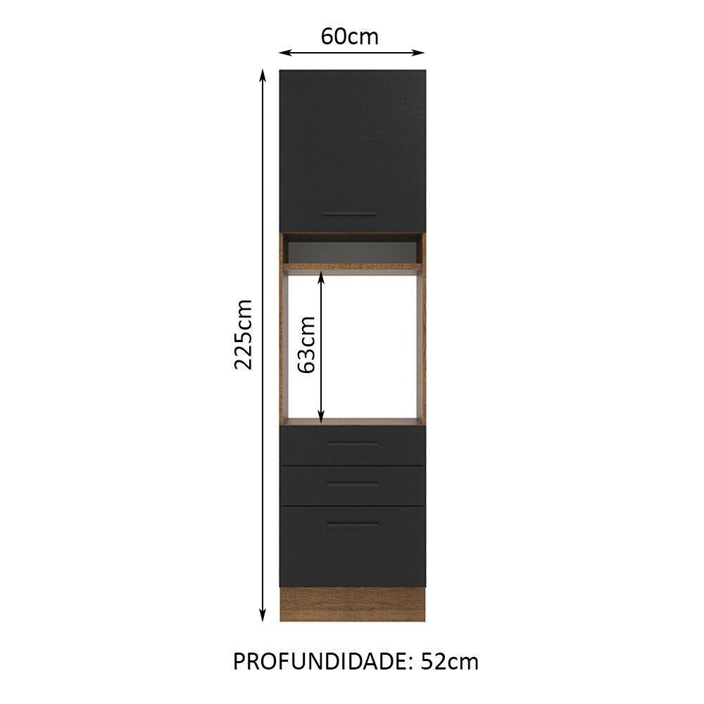 Torre Quente Madesa Agata 60cm 1 Porta 3 Gavetas Rustico Pto - 8