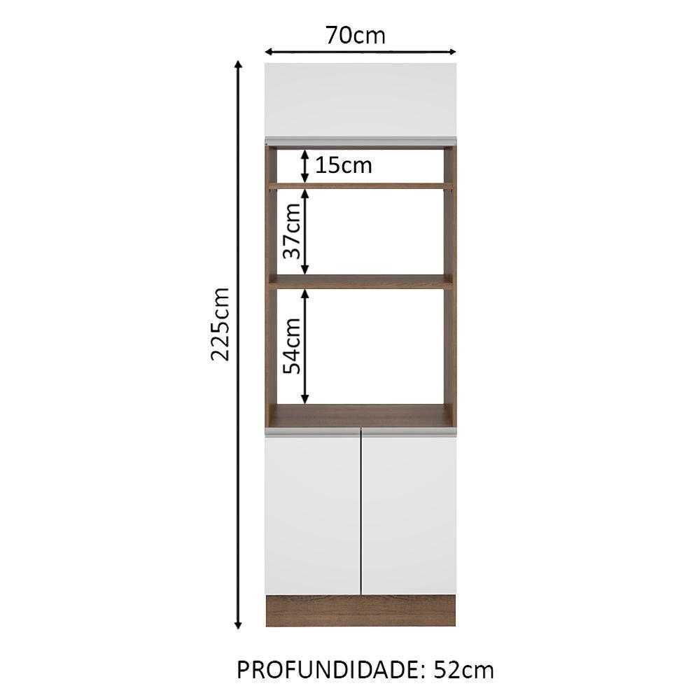 Torre Quente Glamy 70 cm 3 Portas Rustic/Branco Madesa - 5