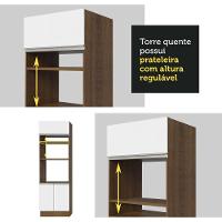 Torre Quente Glamy 70 cm 3 Portas Rustic/Branco Madesa