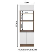 Torre Quente Glamy 70 cm 3 Portas Rustic/Branco Madesa - 5
