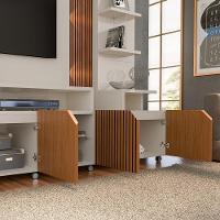 Conjunto Home Cross Efeito Ripado Buffet 4 Portas Cantinho Do Café Lukaliam Móveis - 3