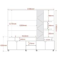 Conjunto Home Cross Efeito Ripado Buffet 4 Portas Cantinho Do Café Lukaliam Móveis