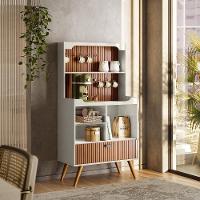 Conjunto Home Cross Efeito Ripado Buffet 4 Portas Cantinho Do Café Lukaliam Móveis - 5