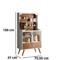 Conjunto Home Cross Efeito Ripado Buffet 4 Portas Cantinho Do Café Lukaliam Móveis - 7