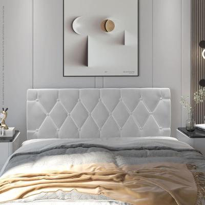 Cabeceira Almofadada Paris 90 Cm - Suspensa Suede Mdf Branca - Movelove