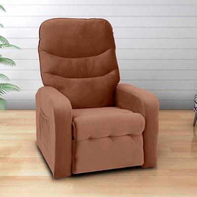 Poltrona Do Papai Reclinável Confortavél Punto Matrix Veludo Ferrugem