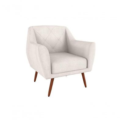 Poltrona Cadeira Decorativa Pés Palito Veneza Matrix Boucle Bege