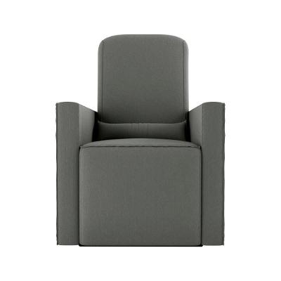 Poltrona De Amamentação Com Balaço E Puff Premium Annecy Matrix Suede Cinza