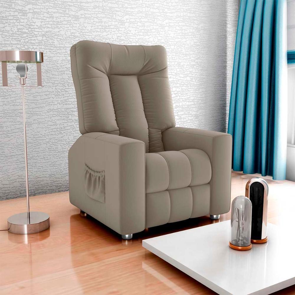 Poltrona Do Papai Reclinável Pallas Matrix Veludo Capuccino - 4