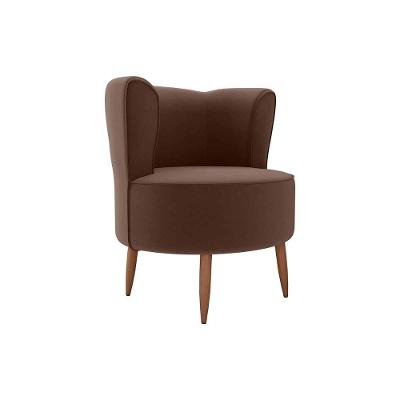 Poltrona Decorativa Premium Redonda Savana Matrix Veludo Marrom