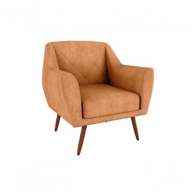 Poltrona Cadeira Decorativa Pés Palito Veneza Matrix Boucle Mostarda