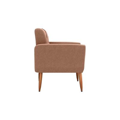 Poltrona Cadeira Para Descanço Acabamento Premium Havana Matrix Boucle Marrom