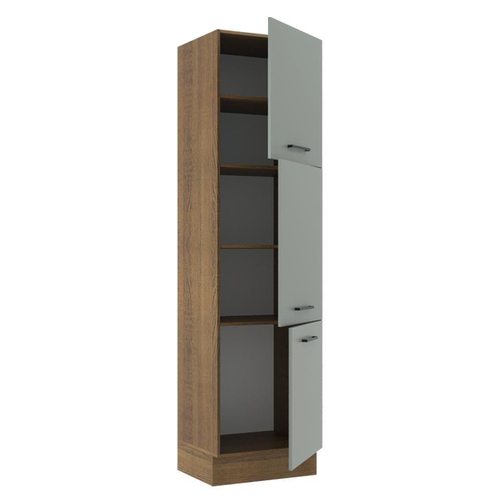 Paneleiro Agata 60 cm 3 Portas Rustic/Cinza Madesa - 2