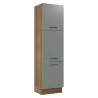 Paneleiro Agata 60 cm 3 Portas Rustic/Cinza Madesa - 1
