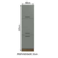 Paneleiro Agata 60 cm 3 Portas Rustic/Cinza Madesa - 5