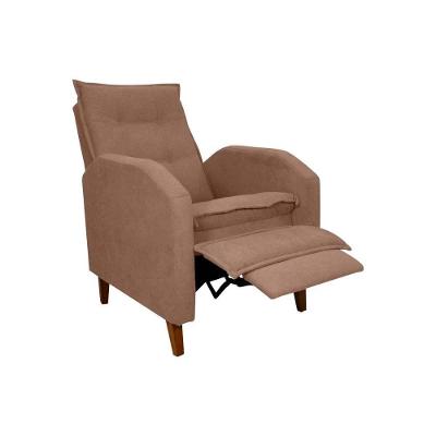 Poltrona Amamentação Luxo Reclinável Com Assento Confortável Yaris Matrix Boucle Marrom