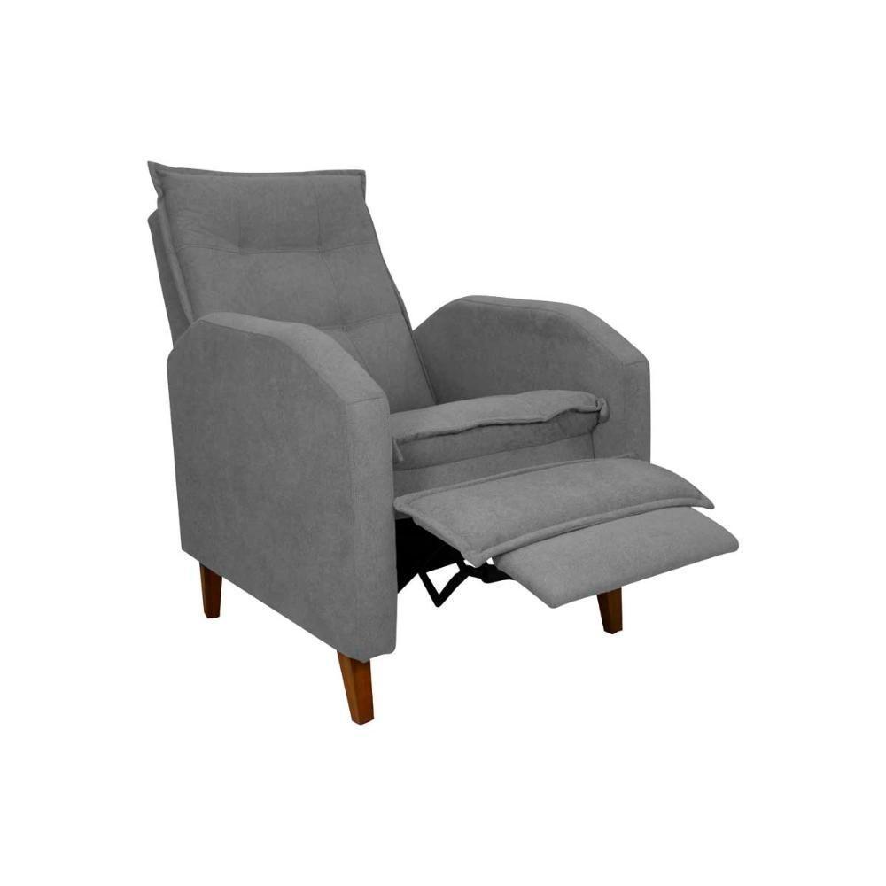 Poltrona Amamentação Luxo Reclinável Com Assento Confortável Yaris Matrix Boucle Cinza - 1