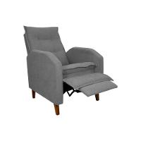 Poltrona Amamentação Luxo Reclinável Com Assento Confortável Yaris Matrix Boucle Cinza - 1