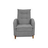 Poltrona Amamentação Luxo Reclinável Com Assento Confortável Yaris Matrix Boucle Cinza - 4