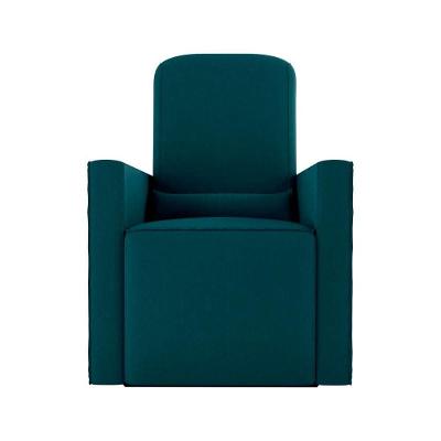 Poltrona De Amamentação Com Balaço E Puff Premium Annecy Matrix Suede Petróleo