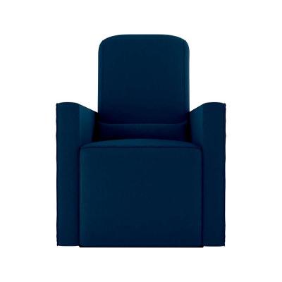 Poltrona De Amamentação Com Balaço E Puff Premium Annecy Matrix Suede Azul