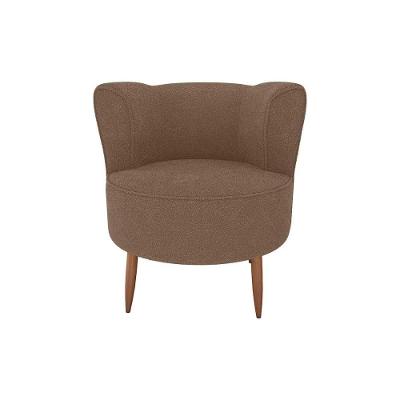 Poltrona Decorativa Premium Redonda Savana Matrix Boucle Marrom