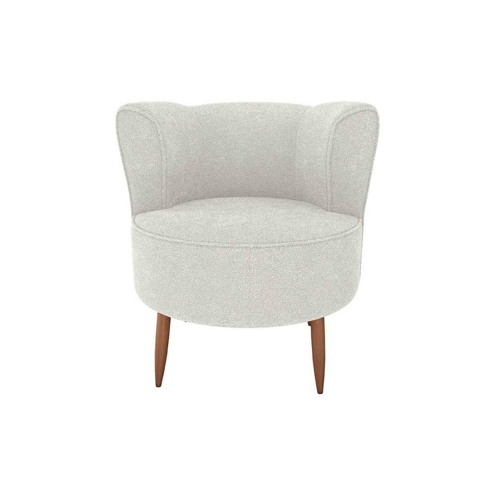 Poltrona Decorativa Premium Redonda Savana Matrix Boucle Bege - 4