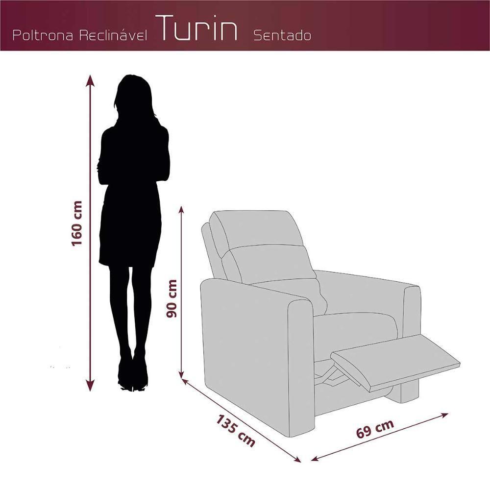 Poltrona Do Papai Confortável Reclinável Turin Matrix Sintetico Bege - 7