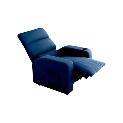 Poltrona Do Papai Reclinável Pulse Com Porta Copos Veludo Azul Matrix
