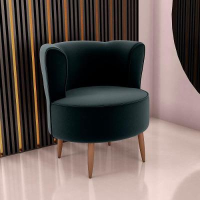 Poltrona Decorativa Premium Redonda Savana Matrix Veludo Preto