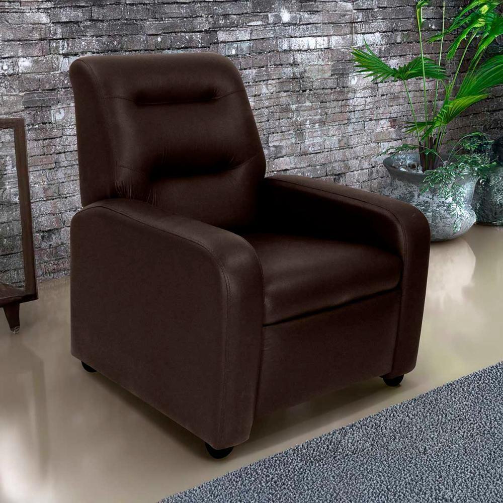 Poltrona Do Papai Reclinável Classic Matrix Sintetico Marrom - 3