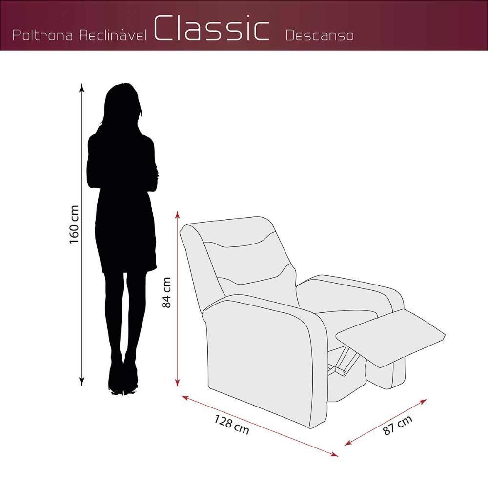Poltrona Do Papai Reclinável Classic Matrix Sintetico Marrom - 4