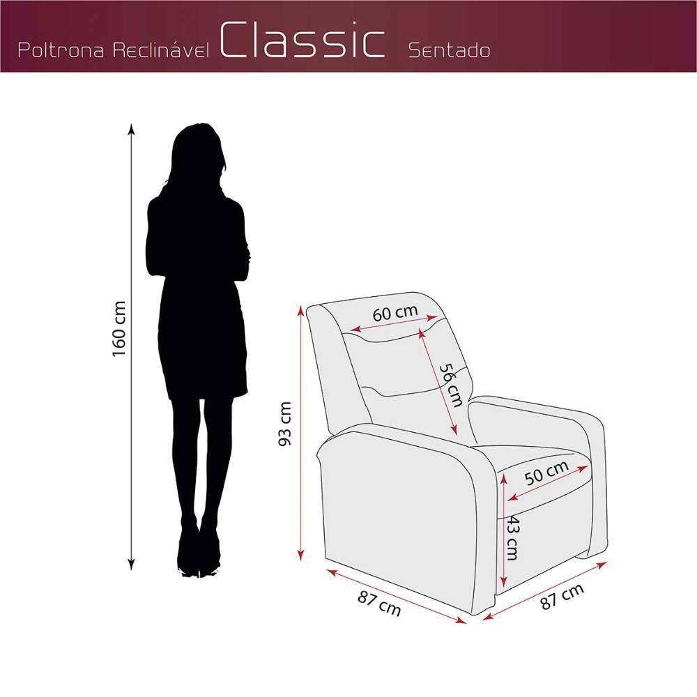 Poltrona Do Papai Reclinável Classic Matrix Sintetico Marrom - 5